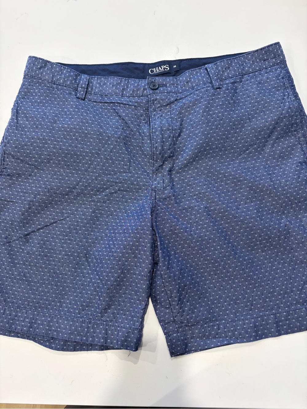 Ralph Lauren Chaps Men's Blue Dot-Print Flat Front Shorts